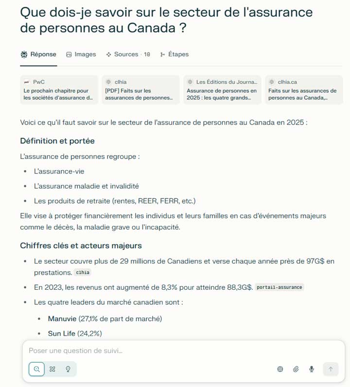 Exemple d'IA avec Perplexity