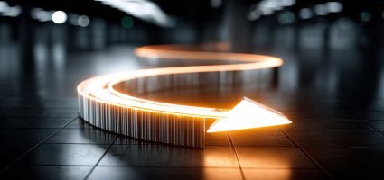 Dette technique representee par une fleche