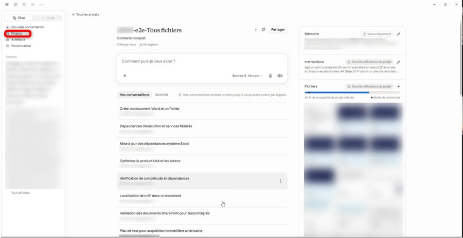 Structurer la documentation dans Claude IA en mode projet